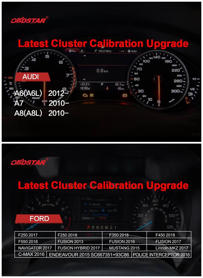 OBDSTAR Latest Odometer Adjustment Upgrade of Audi & Ford