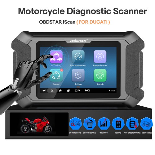 [US/ EU Ship] OBDSTAR iScan Ducati Motorcycle Diagnostic Scanner & Key Programmer Support Multi-languages Service Light Reset 18 Month Free Update