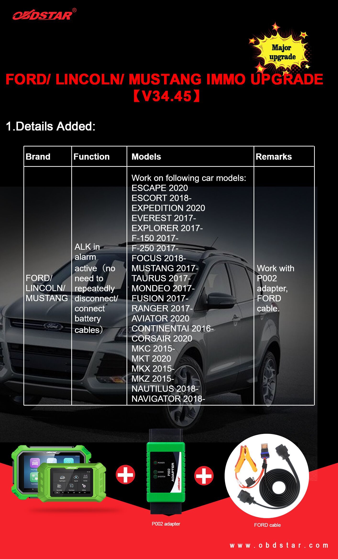FORD/ LINCOLN/ MUSTANG IMMO UPGRADE V34.45