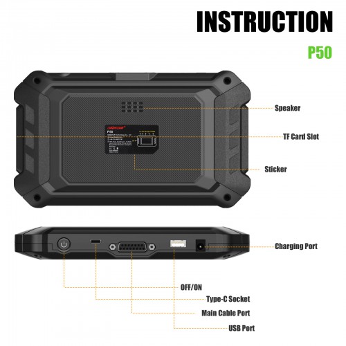 [US Ship] OBDSTAR P50 Airbag Reset Tool Support Read & Clear Fault Codes by OBD/ BENCH Covers 49 Brands and Over 6500 ECU Part No.